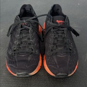 Reebok Black Mesh Sneakers with Red Soles